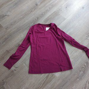 NWT WOOLX Merino Remi Long Sleeve T-Shirt in Boysenberry Size Large
